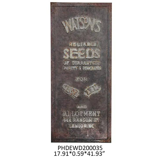 SEED ADVERTISING METAL SIGN