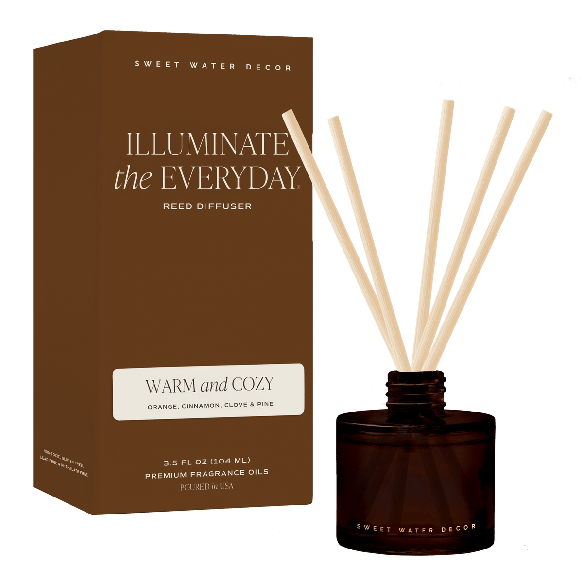 Warm and Cozy Amber Tinted Glass Jar Reed Diffuser  (Online Exclusive