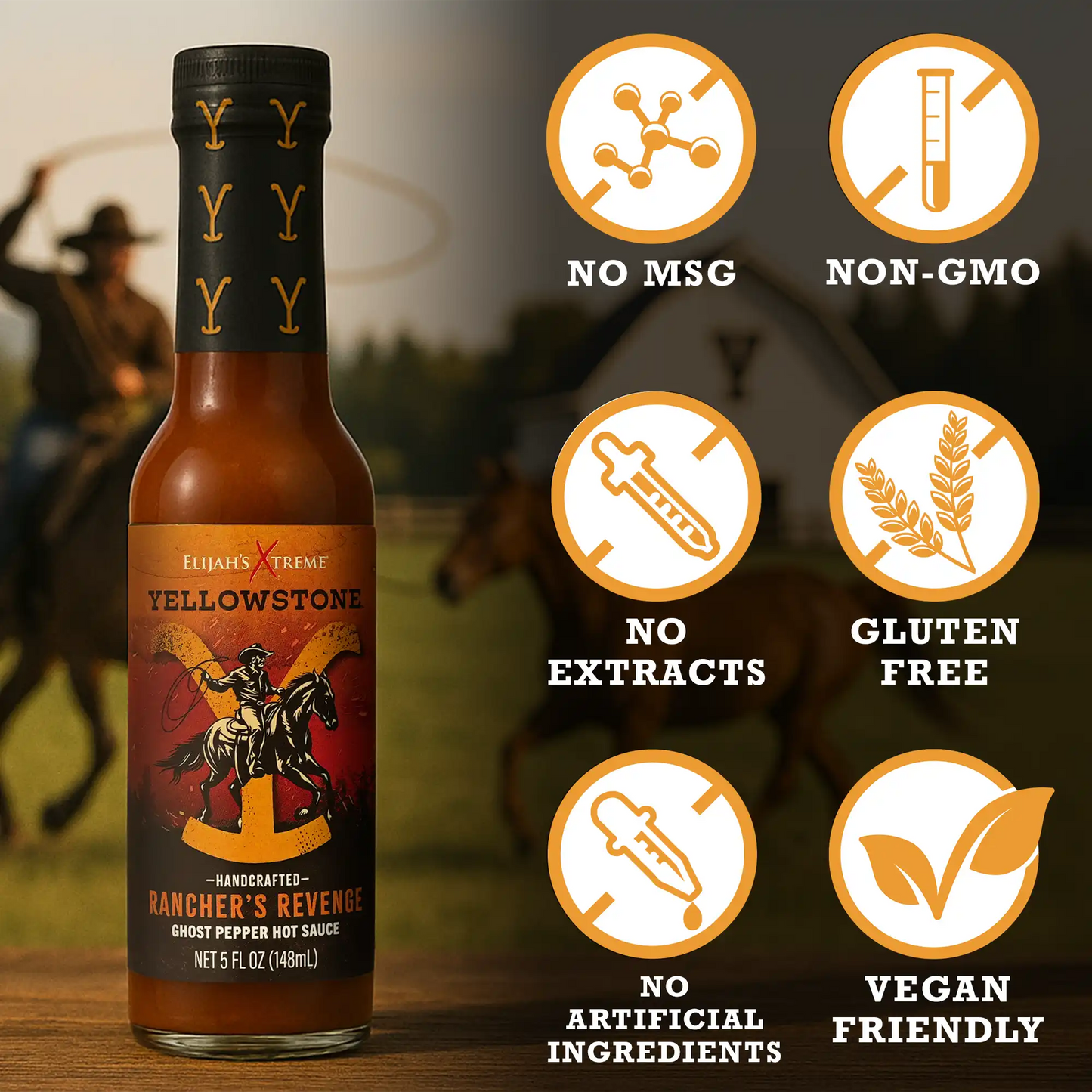 Yellowstone Hot Sauce Variety Pack 4 Bottles (Online Exclusive)