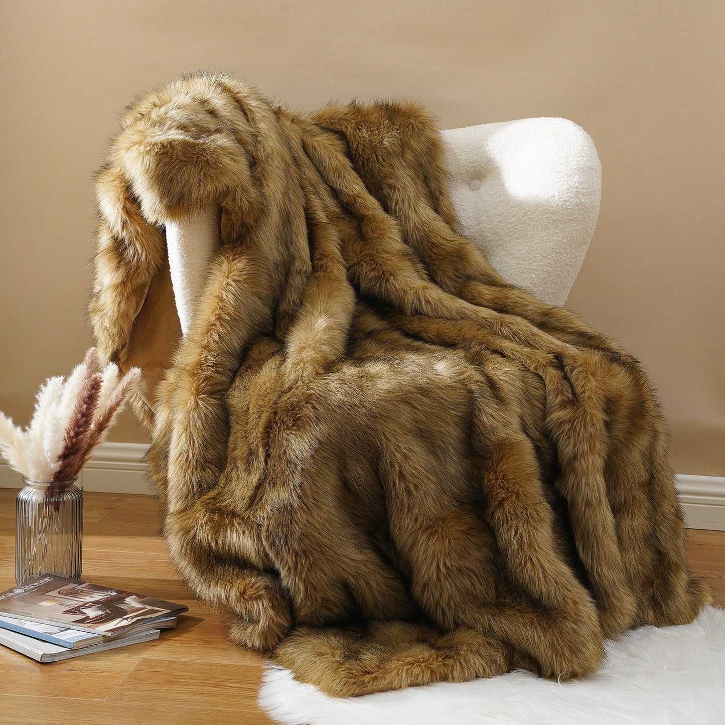 LUX Heavy Faux Fur Throw Blanket  (Online Exclusive)