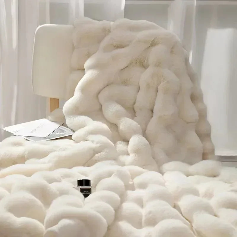 Lux Faux Fur Reversible Throw Blanket  (Online Exclusive)