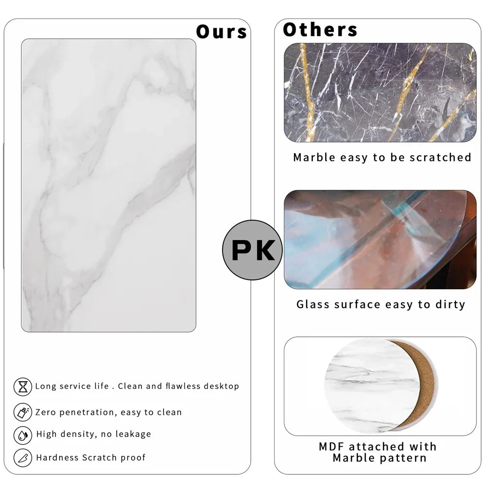 Modern Round Marble Metal Base Nesting Set Side Accent Table Living Room Storage Small End Table, Set of 2, Marble and Gold  (Online Exclusive)