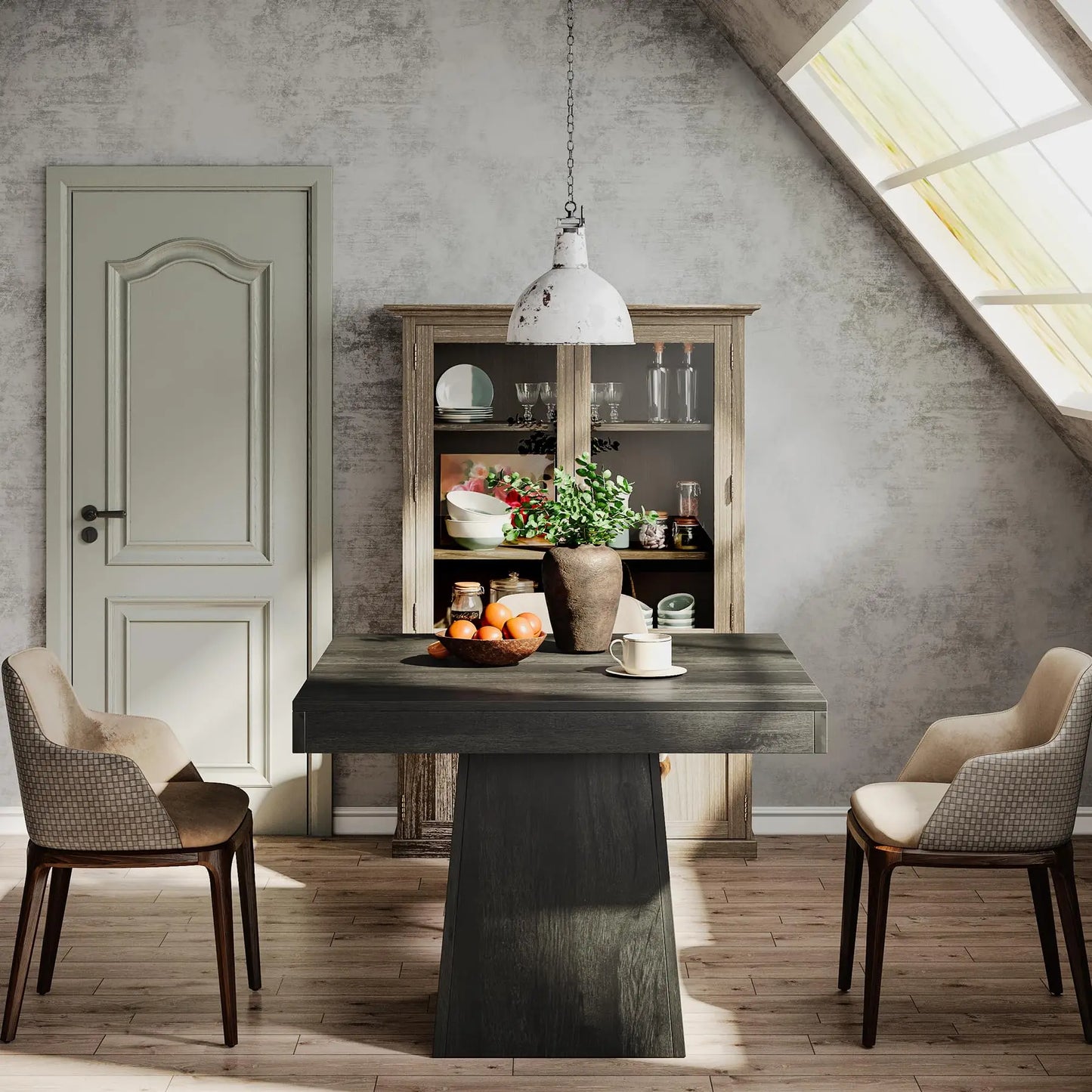 Tribesigns Square Dining Table for 4,  (Online Exclusive) 31.5-Inch Kitchen  Table Small Dinner Table with Sturdy Pedestal Base, Farmhouse Dining Roo