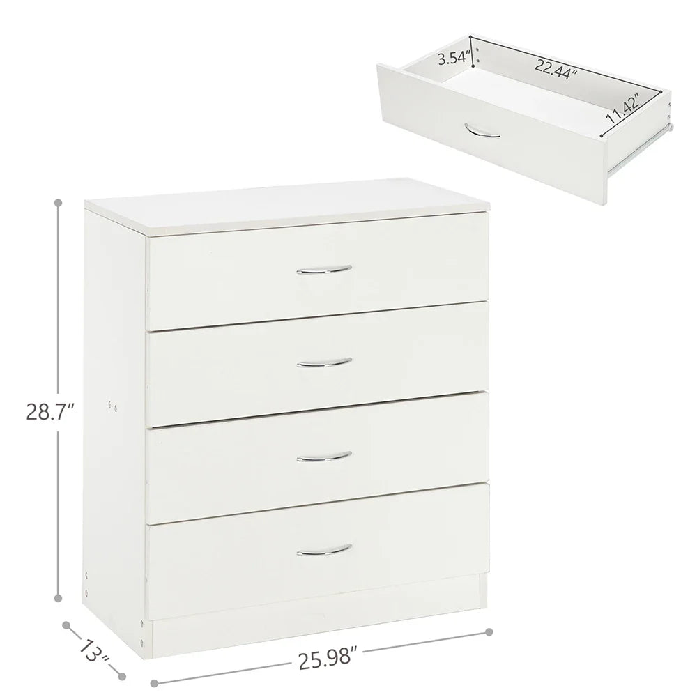 Modern Simple 4-Drawer Dresser White  (Online Exclusive)