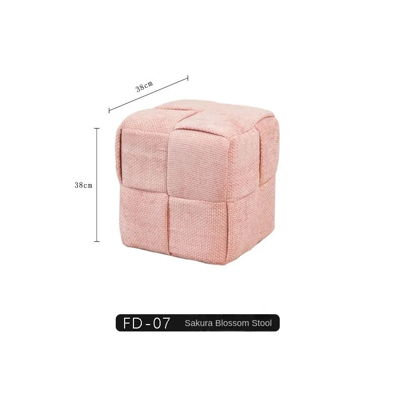 MOMO Chenille Mesh Red Woven Bench  (Online Exclusive) Short Stool   Shoe Changing Stool Living Room Sofa Stool Household Small Stools