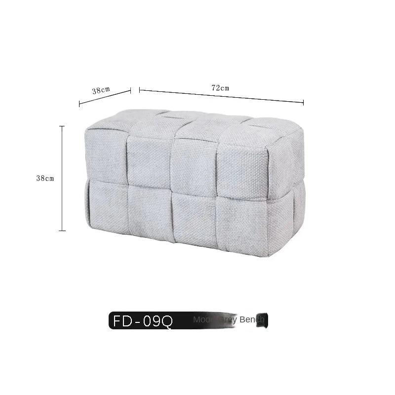 MOMO Chenille Mesh Red Woven Bench  (Online Exclusive) Short Stool   Shoe Changing Stool Living Room Sofa Stool Household Small Stools