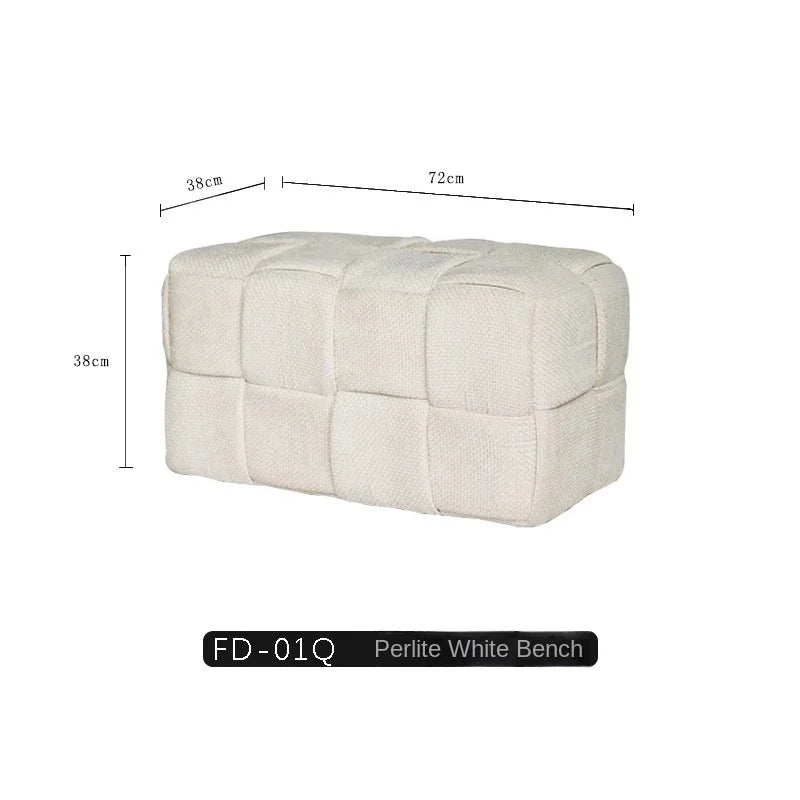 MOMO Chenille Mesh Red Woven Bench  (Online Exclusive) Short Stool   Shoe Changing Stool Living Room Sofa Stool Household Small Stools