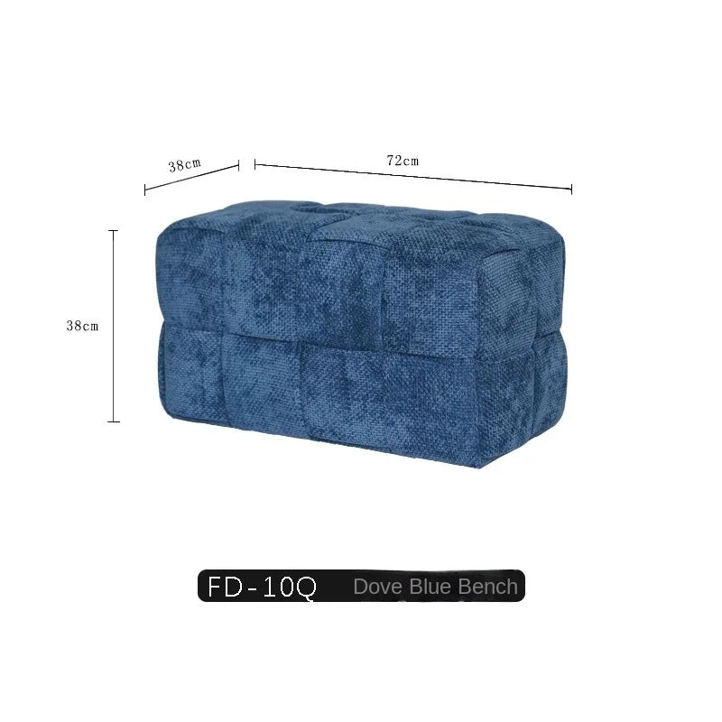 MOMO Chenille Mesh Red Woven Bench  (Online Exclusive) Short Stool   Shoe Changing Stool Living Room Sofa Stool Household Small Stools