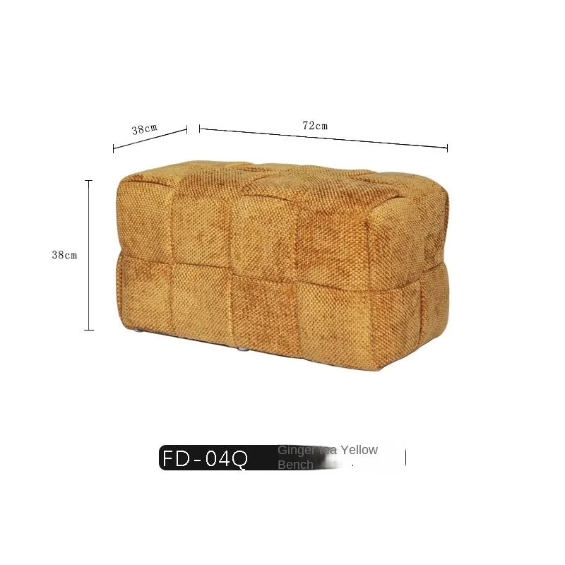 MOMO Chenille Mesh Red Woven Bench  (Online Exclusive) Short Stool   Shoe Changing Stool Living Room Sofa Stool Household Small Stools