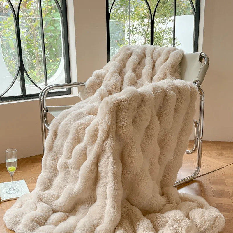 Lux Faux Fur Throw Blanket  (Online Exclusive)