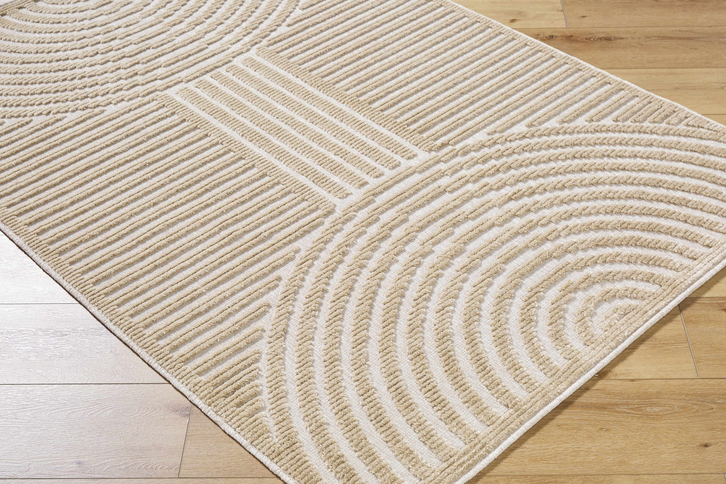 Deron Beige Washable Area Rug  (online exclusive