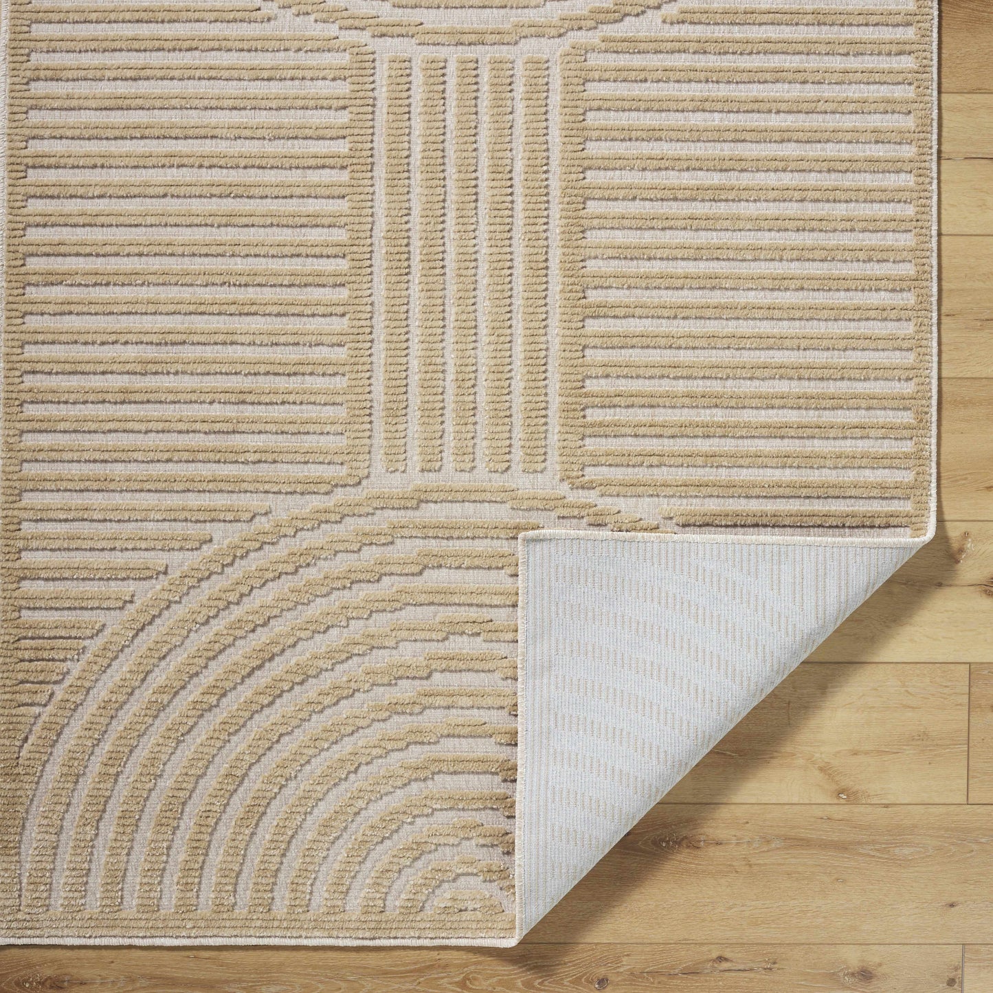 Deron Beige Washable Area Rug  (online exclusive