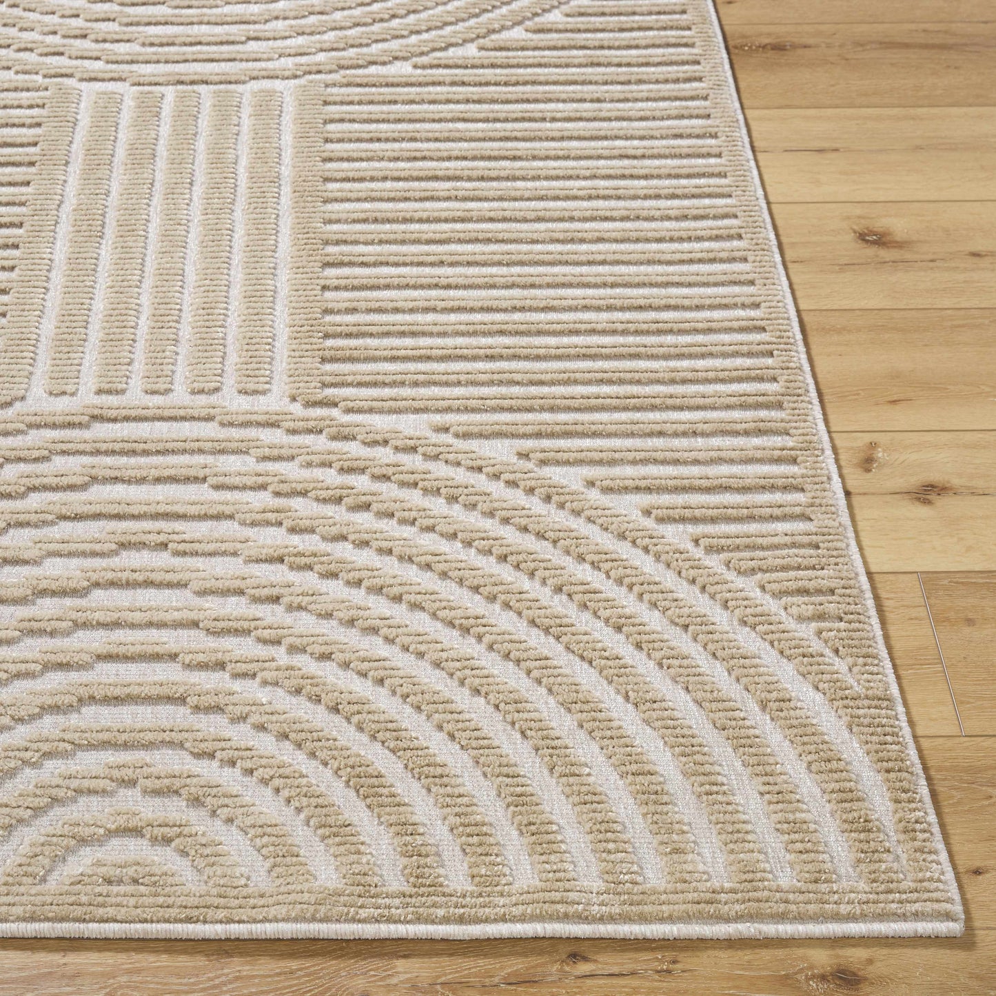 Deron Beige Washable Area Rug  (online exclusive