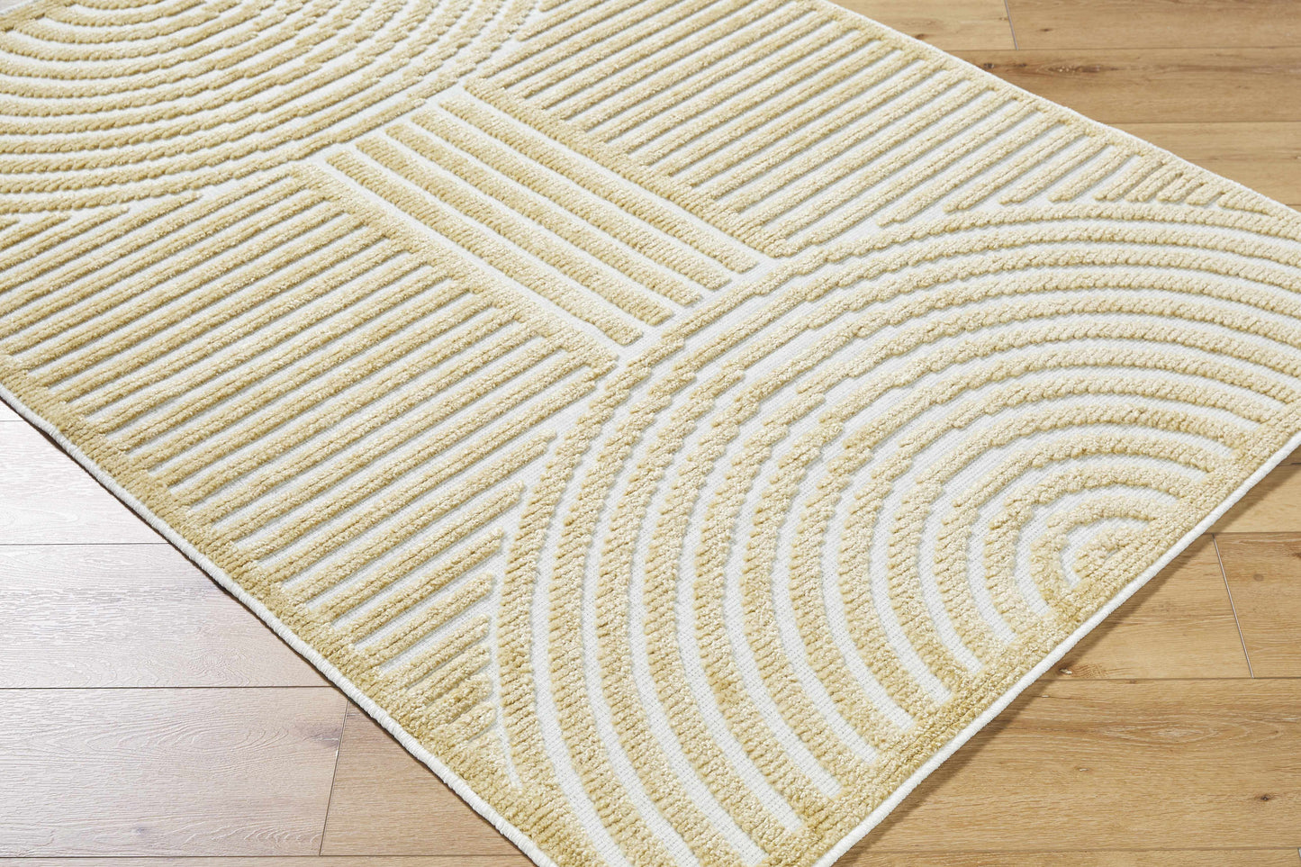 Deron Mustard Washable Area Rug  (online exclusive