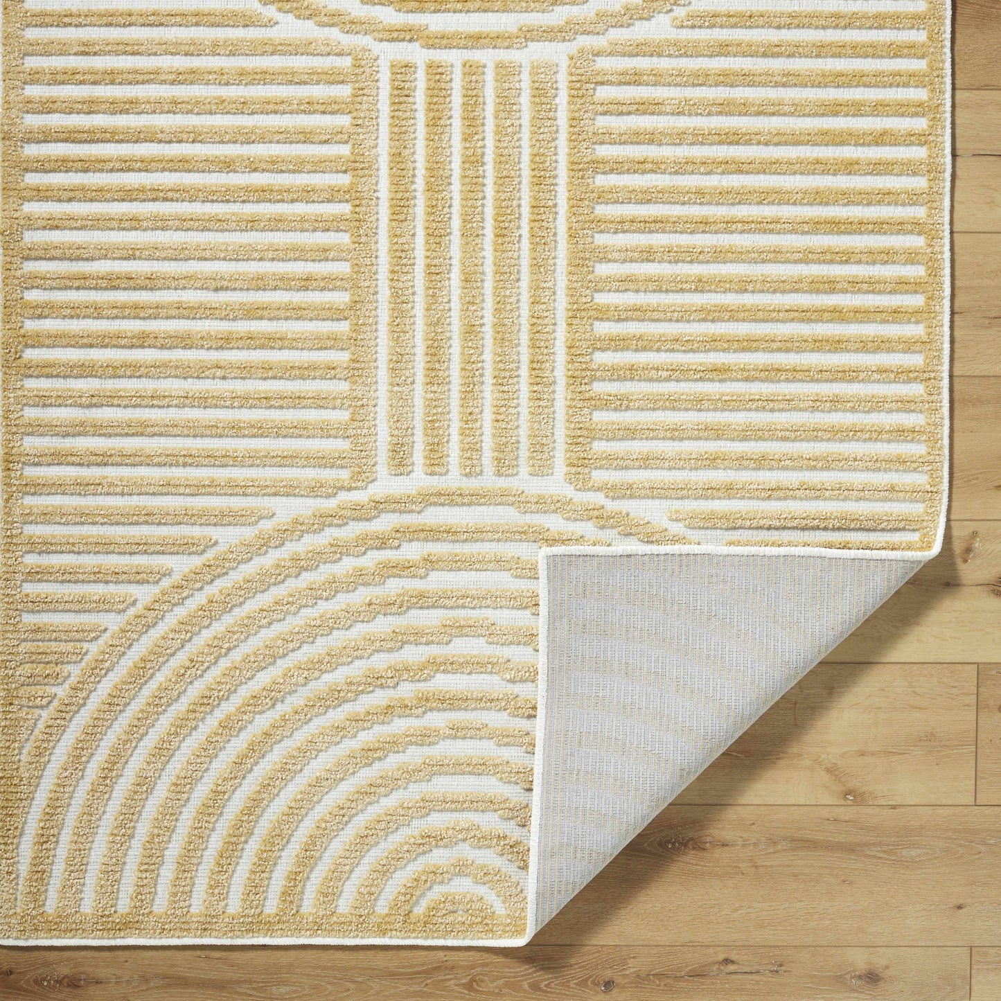 Deron Mustard Washable Area Rug  (online exclusive
