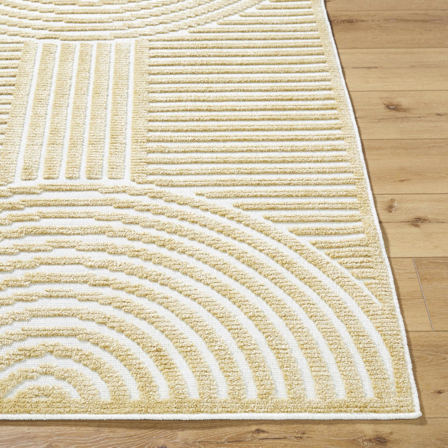Deron Mustard Washable Area Rug  (online exclusive