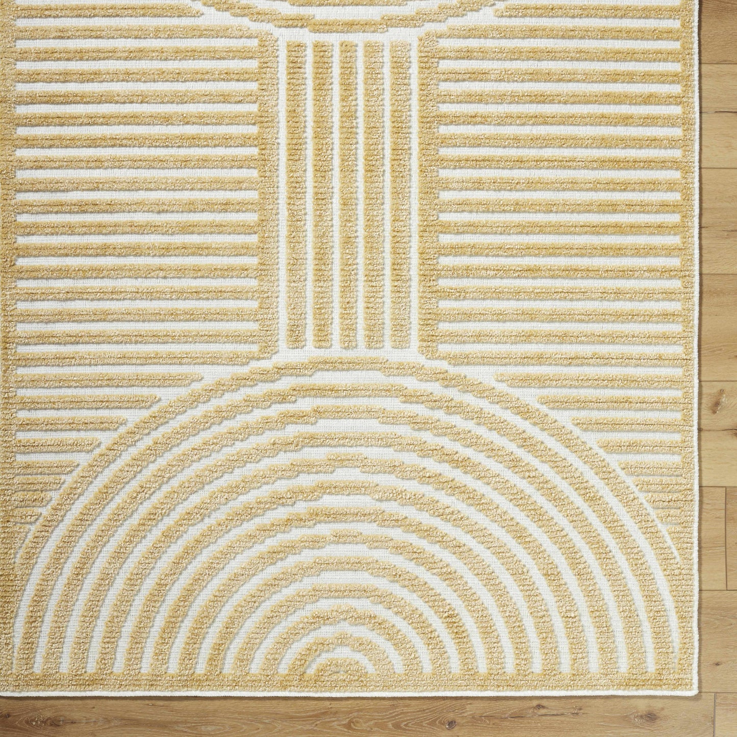 Deron Mustard Washable Area Rug  (online exclusive