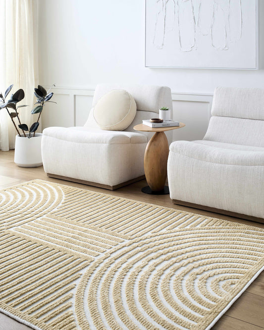 Deron Mustard Washable Area Rug  (online exclusive