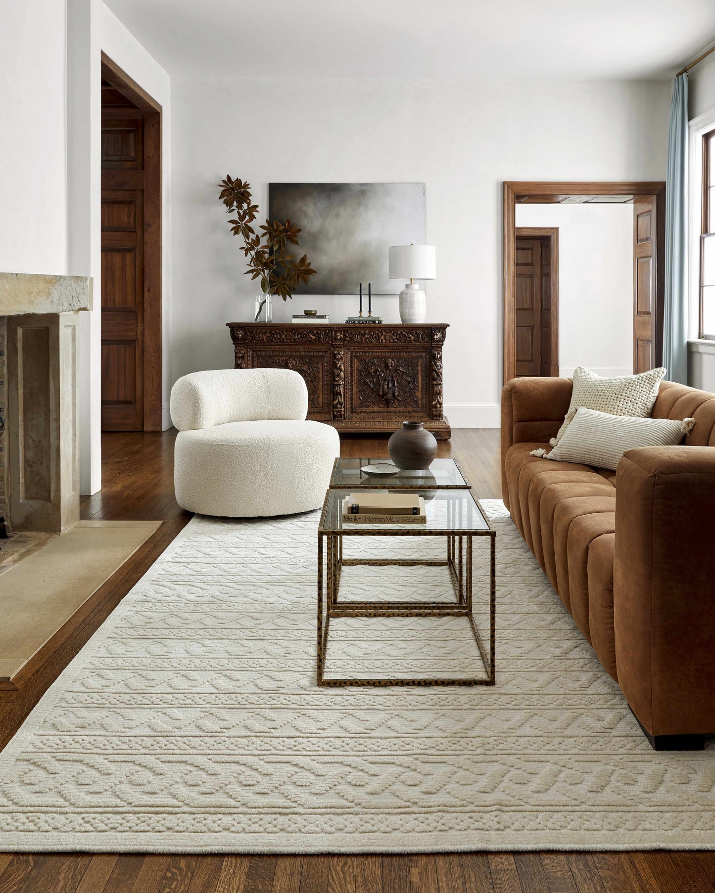 Fadey White 3D Washable Rug  (online exclusive