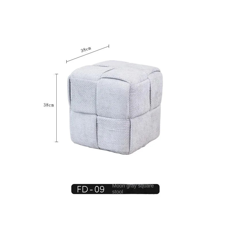 MOMO Chenille Mesh Red Woven Bench  (Online Exclusive) Short Stool   Shoe Changing Stool Living Room Sofa Stool Household Small Stools