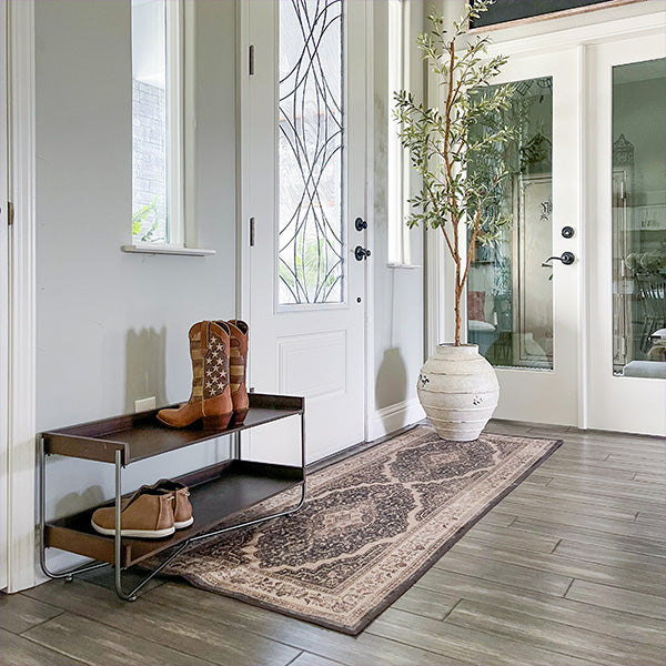 Modern Wood and Metal Shoe Rack (Online Exclusive)