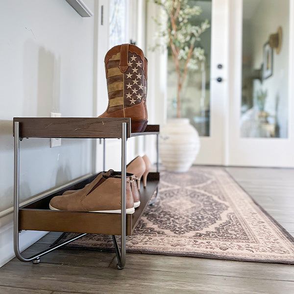 Modern Wood and Metal Shoe Rack (Online Exclusive)