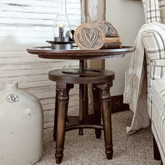 Adjustable Swivel Wooden Side Table (Online Exclusive)
