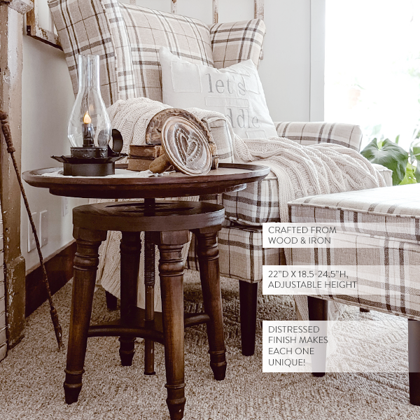 Adjustable Swivel Wooden Side Table (Online Exclusive)