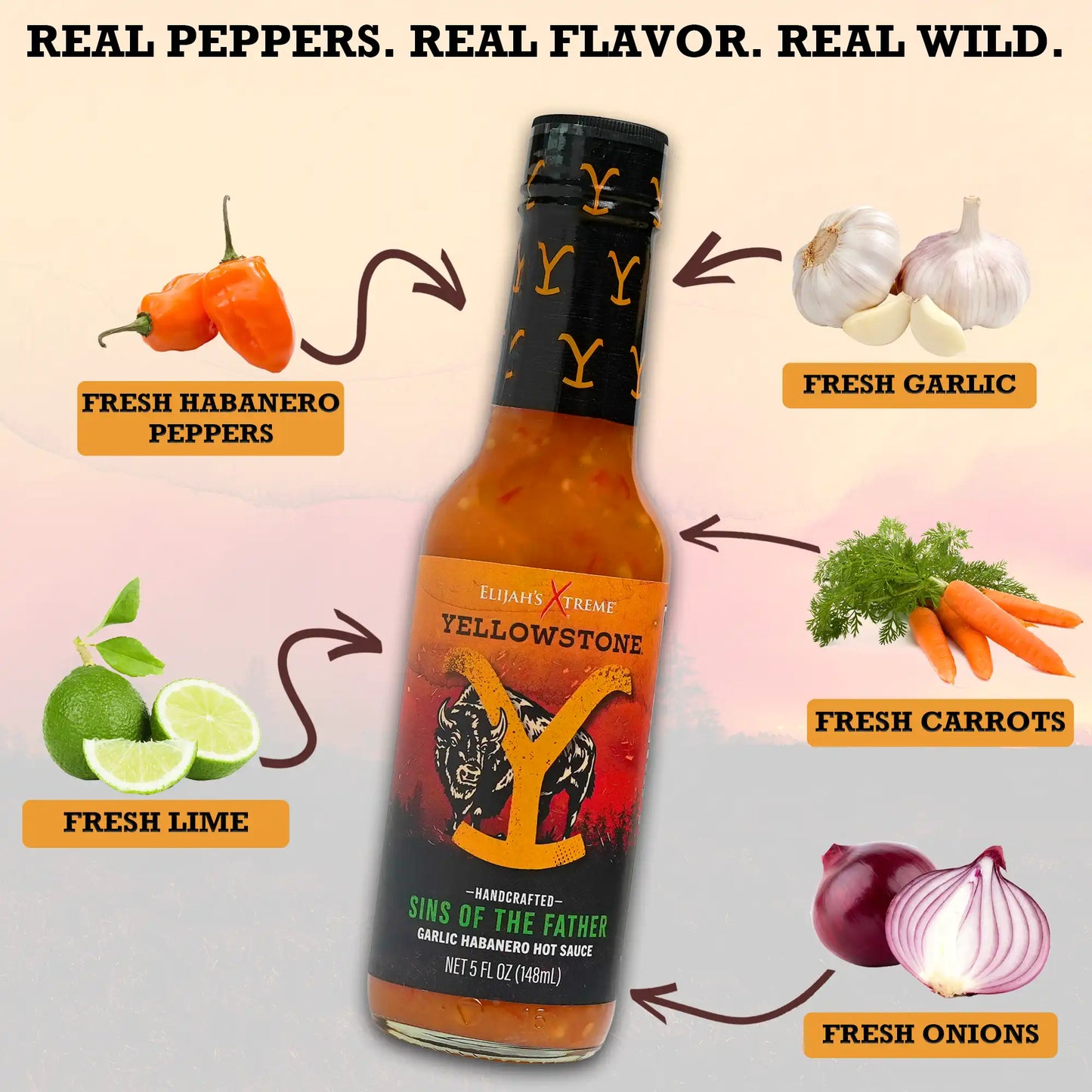 Yellowstone Hot Sauce Variety Pack 4 Bottles (Online Exclusive)