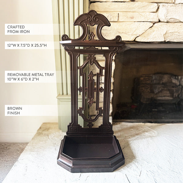 Vintage Inspired Intricate Metal Umbrella Stand (Online Exclusive)