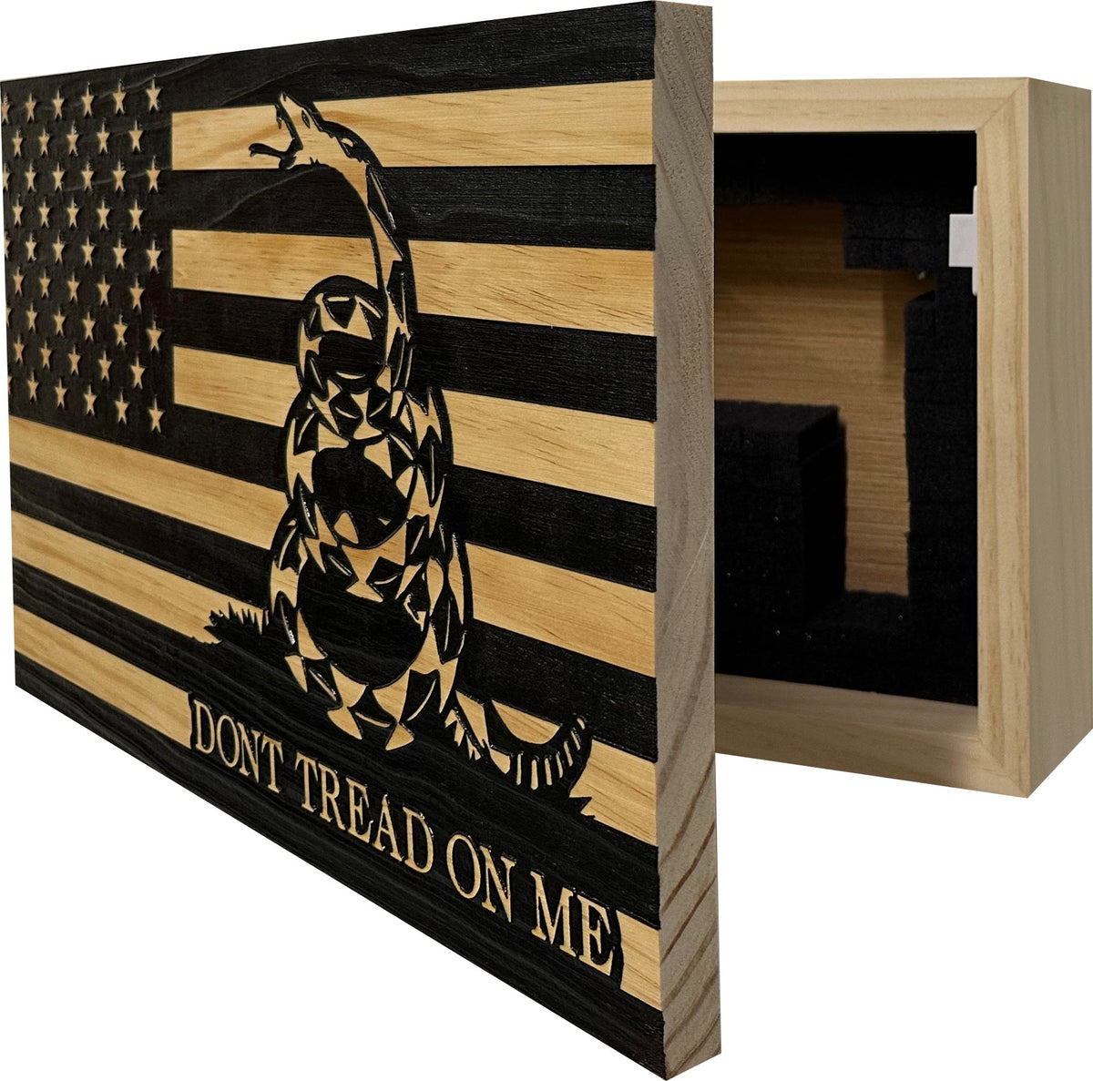 Dont Tread On Me (Online Exclusive) Secure Decorative Wall-Mounted Gun Cabinet (Stripes)