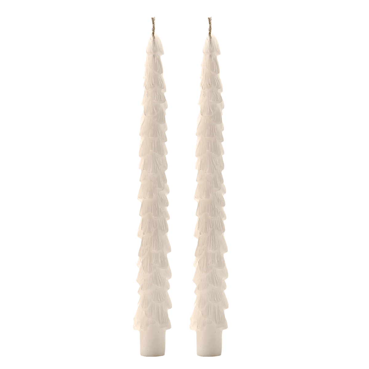 Cream Tree Taper Candles - Set of 2  (Online Exclusive