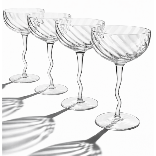 Vivre Luxury Crystal Coupe Glasses – Set of 4 (Online Exclusive)