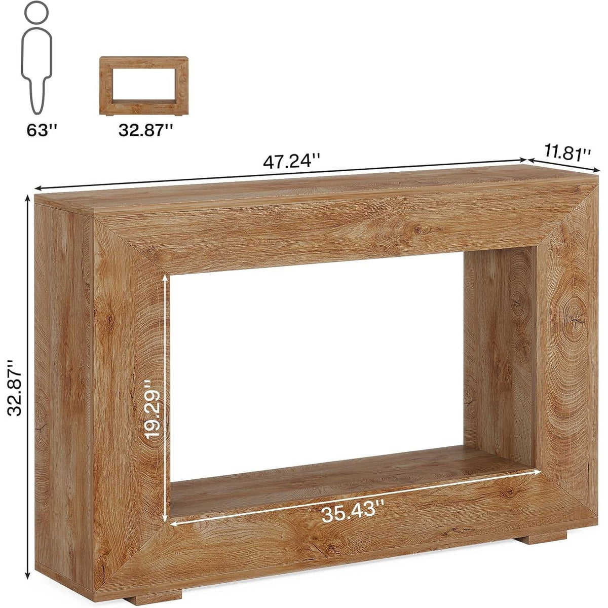 Modern Farmhouse 47-inch Long Entryway or Sofa Table in Brown Wood Finish  (Online Exclusive)
