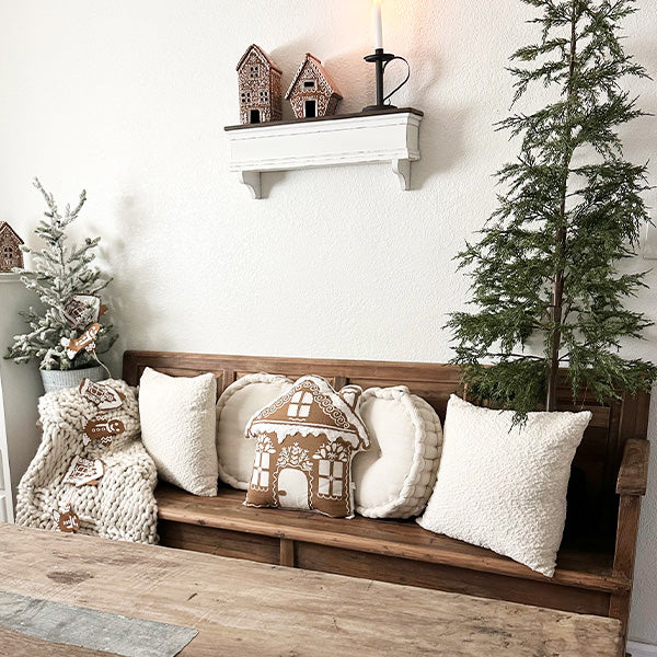 Distressed White Wood Wall Shelf (Online Exclusive)