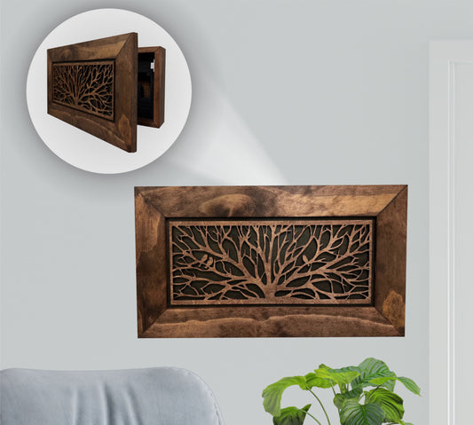Wood Gun Cabinet (Online Exclusive) Birds In A Tree Wall Decoration - Hidden Gun Safe To Securely Store Your Gun In Plain Sight