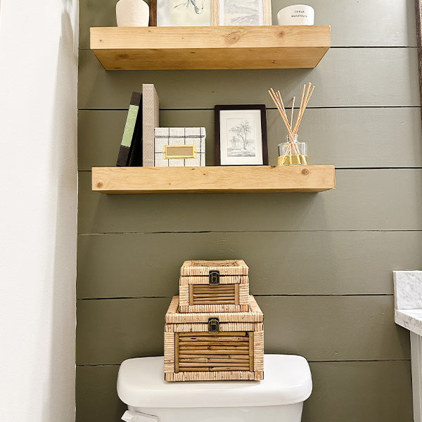 Woven Storage Boxes with Metal Clasps, Set of 3 (Online Exclusive)