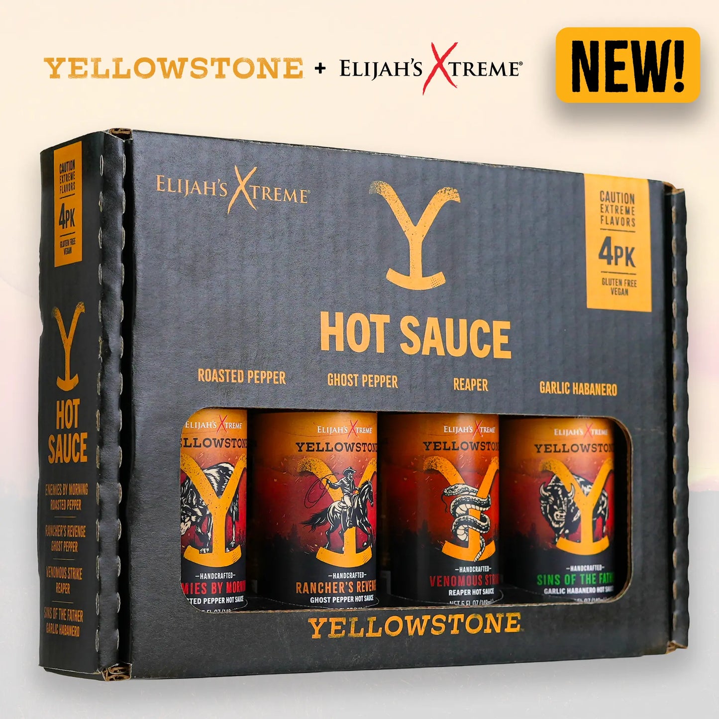 Yellowstone Hot Sauce Variety Pack 4 Bottles (Online Exclusive)