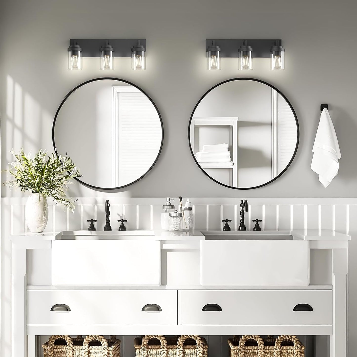 (Online Exclusive) Vanity Light with Clear Glass Shade