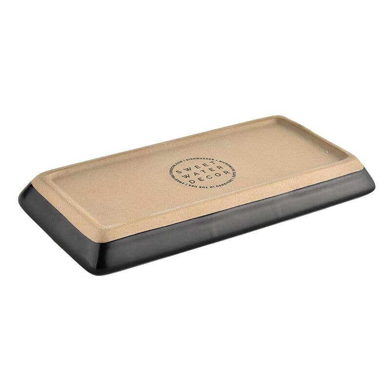 MODERN BLACK STONEWARE TRAY