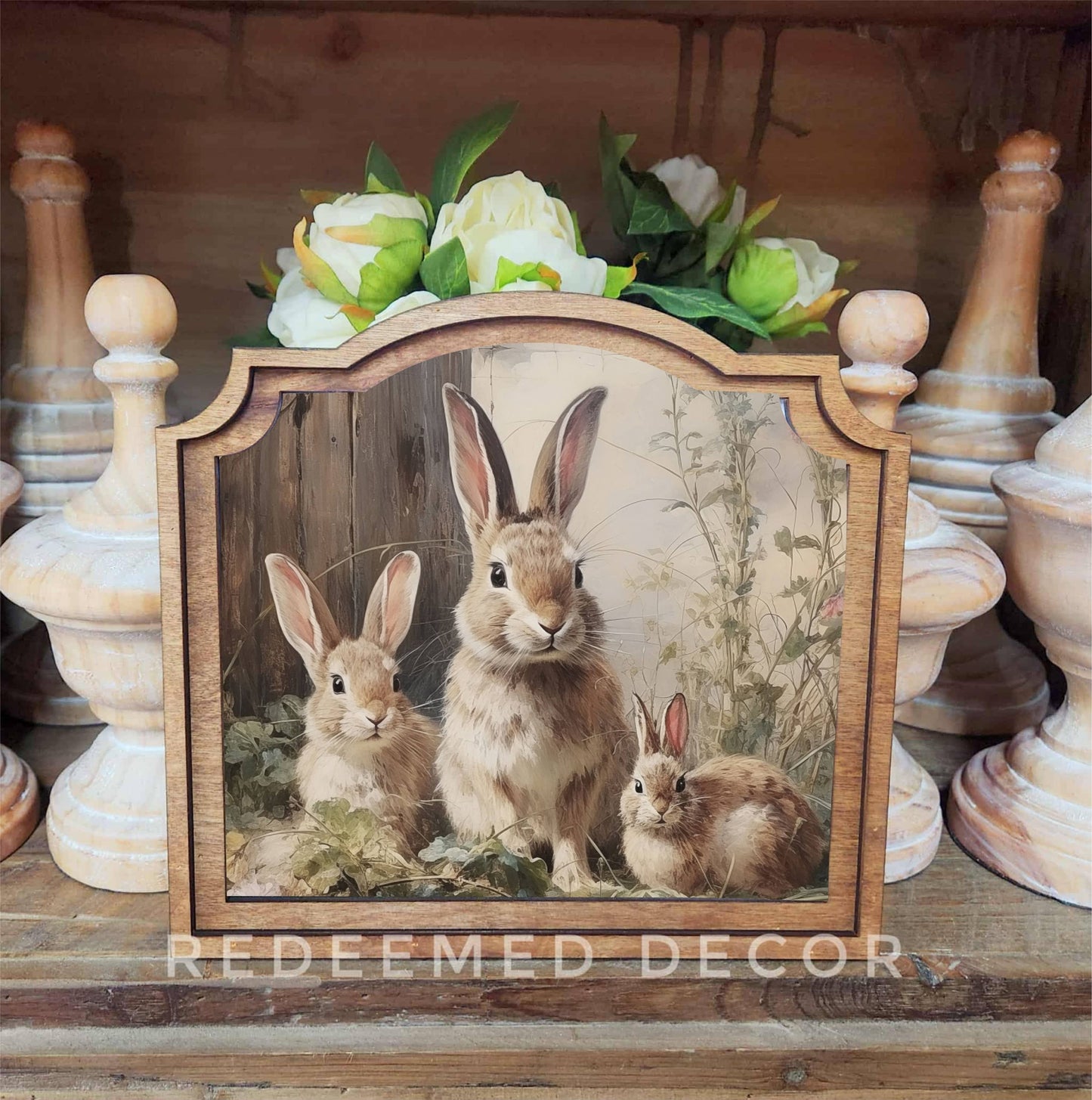 Provincial Bunny Trio Framed Art