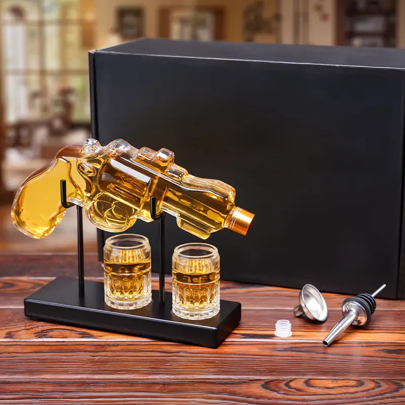 Classic Revolver Whiskey Decanter Set (online exclusive)