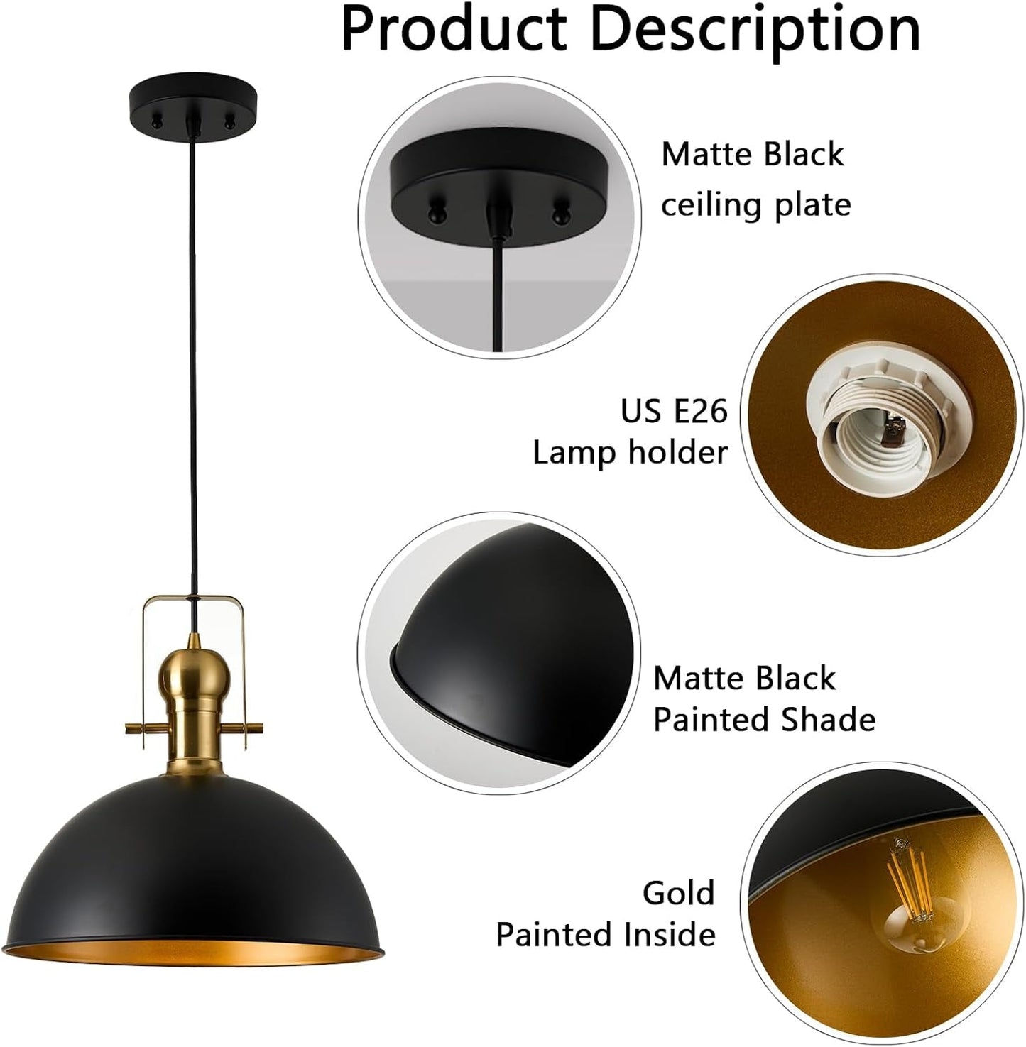12 Inch Farmhouse Dome Pendant Lights  (Online Exclusive)
