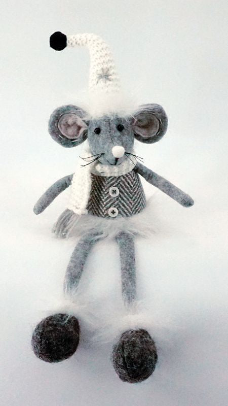 Dangle Leg Plush Gray Mouse