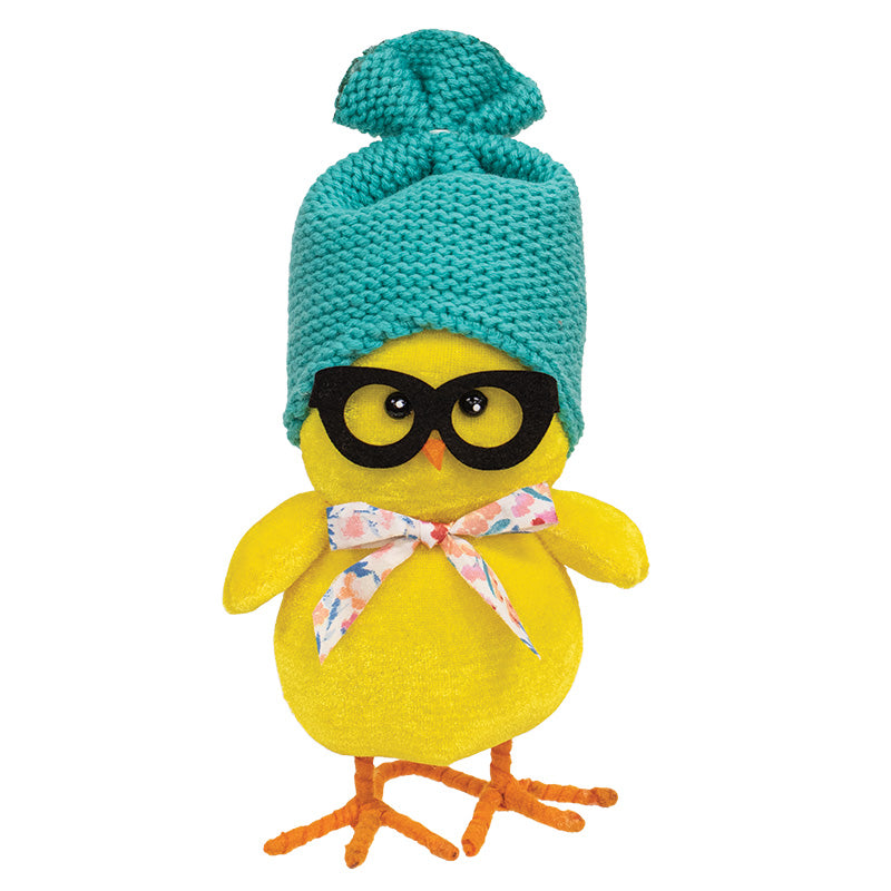STANDING CHICK WITH HAT AND GLASSES