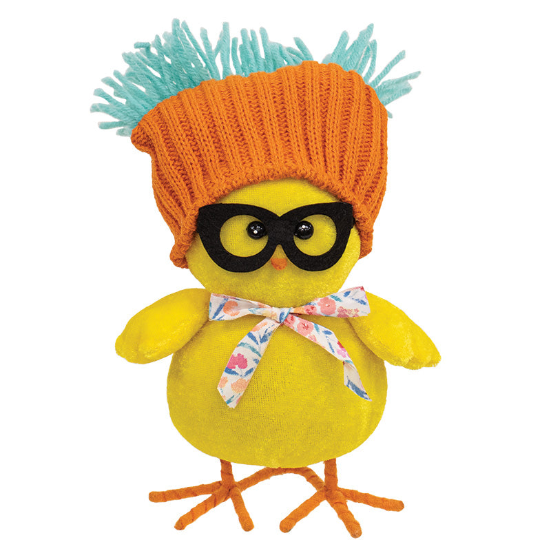 STANDING CHICK WITH HAT AND GLASSES