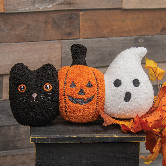 PLUSH CAT PUMPKIN GHOST TRIO