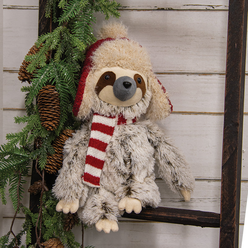 FUZZY SLOTH W/ TRAPPER HAT