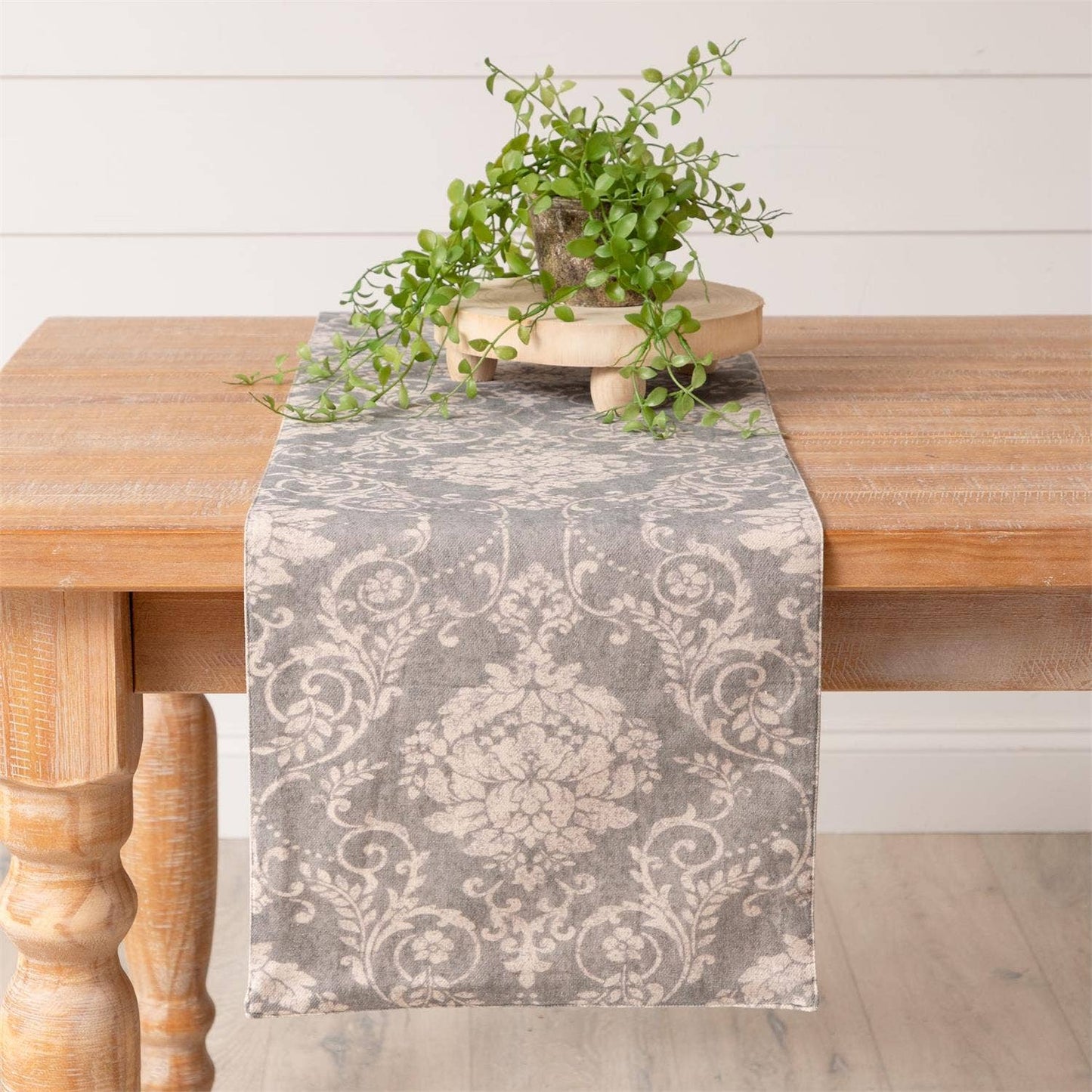 Dusty Blue Vintage Inspired Print Table Runner