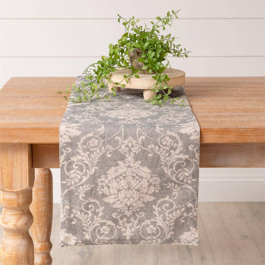 Dusty Blue Vintage Inspired Print Table Runner